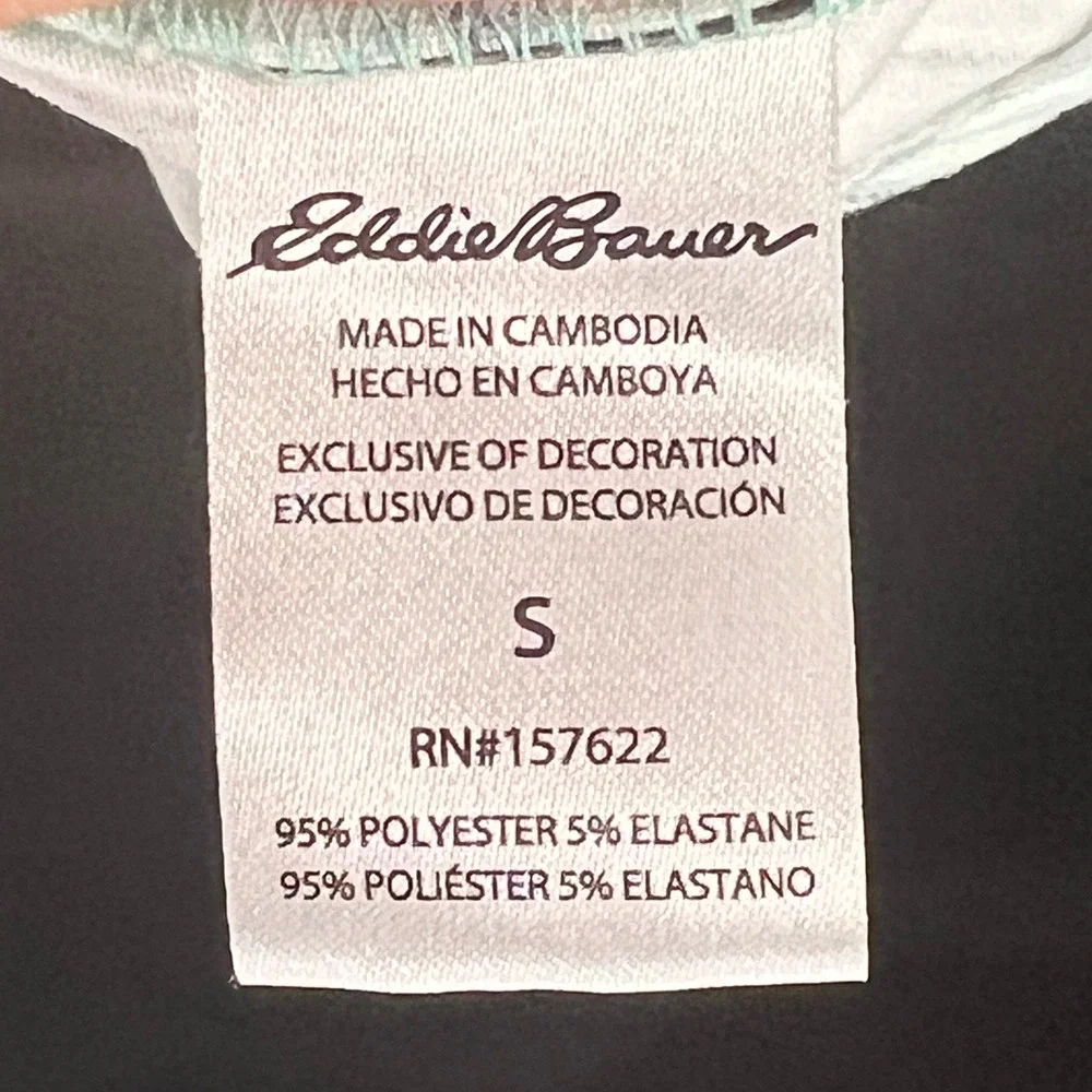 Eddie Bauer Womens Sleepwear Tank Top Blue White Plaid V-Neck Small VDR 409